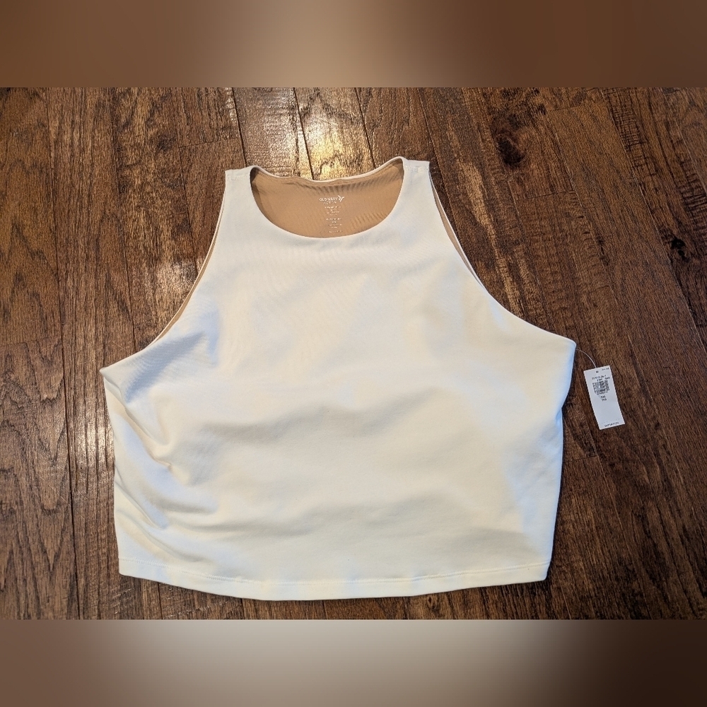 Light Support Power Chill Longline Sports Bra, ivory Sea Salt NWT - Picture 4 of 7